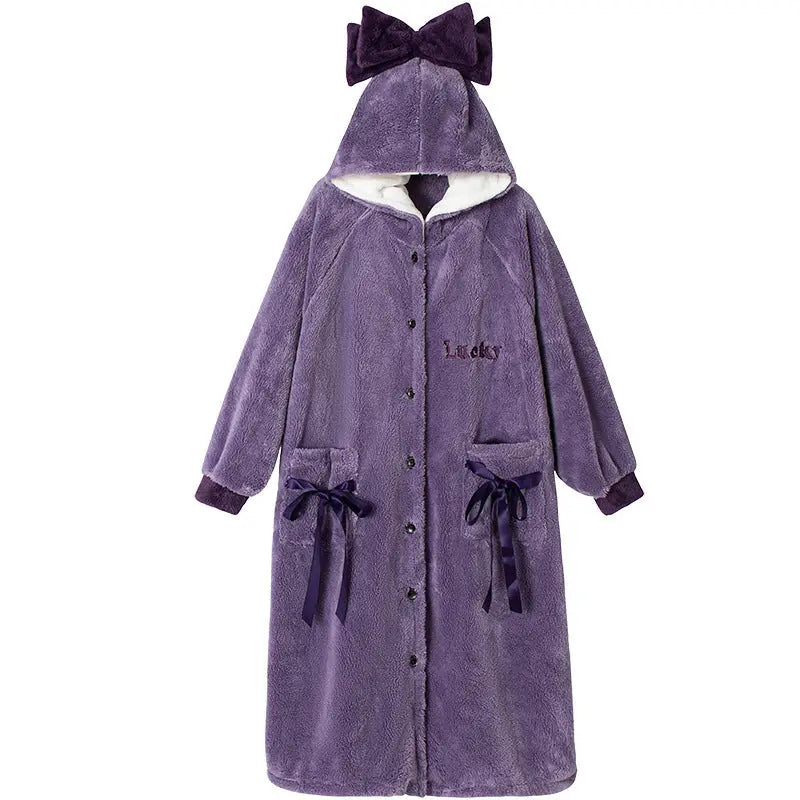 Coral Fleece Pajamas Nightgown Women - EX-STOCK Canada