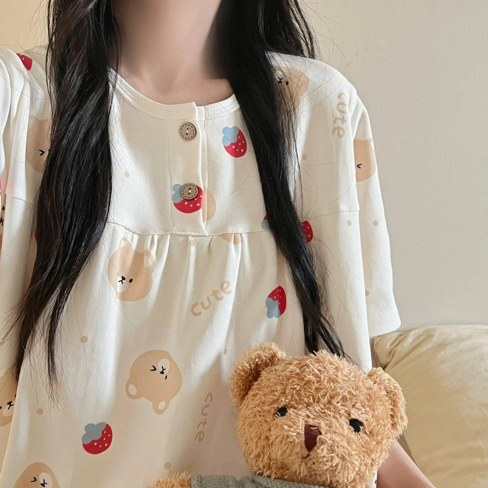Cotton Three-piece Pajamas For Women Spring And Summer - EX-STOCK Canada