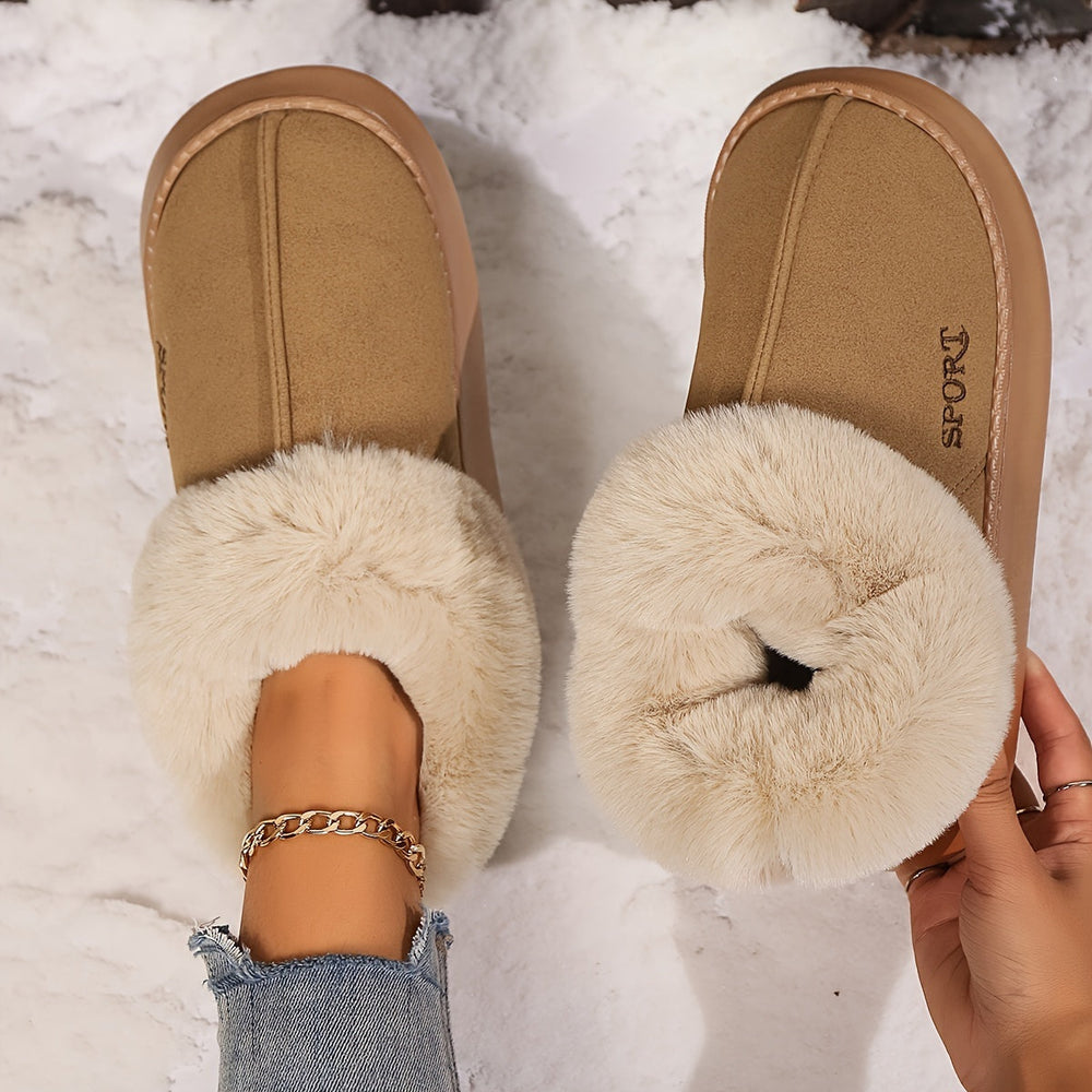 Cozy Plush Soft Slippers Shoes For Women Non-Slip Platform Shoes With Faux Fur Lining Mute Sole And Comfortable Fit For Indoor Wear EX-STOCK Canada