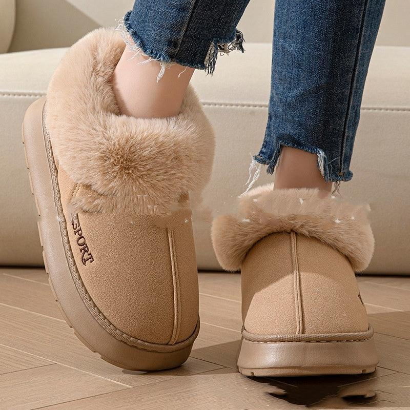 Zapatillas acogedoras de felpa suave para mujer, con suela antideslizante y plataforma, forro de piel sintética, suela silenciosa y ajuste cómodo para uso en interioresEX-STOCK Canada