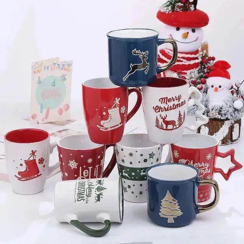 Creative Cute Cartoon Snowman Santa Claus Ceramic Cup Christmas Mug Small Gifts - EX-STOCK Canada