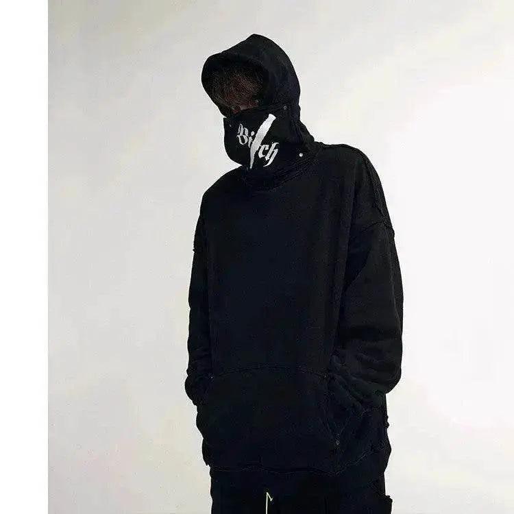 Pull pour hommes créatif à col haut amovible avec capuche et coupe ample - EX-STOCK Canada