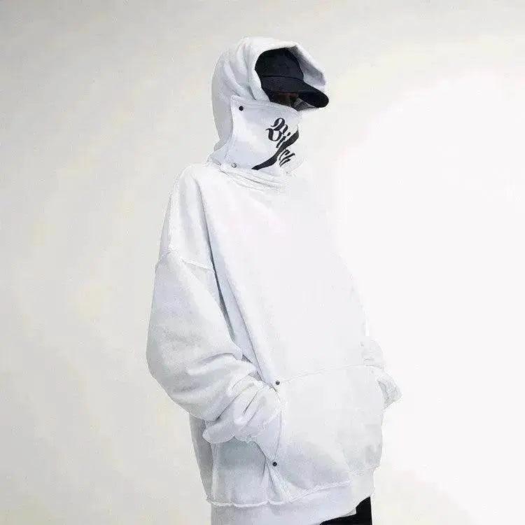 Pull pour hommes créatif à col haut amovible avec capuche et coupe ample - EX-STOCK Canada