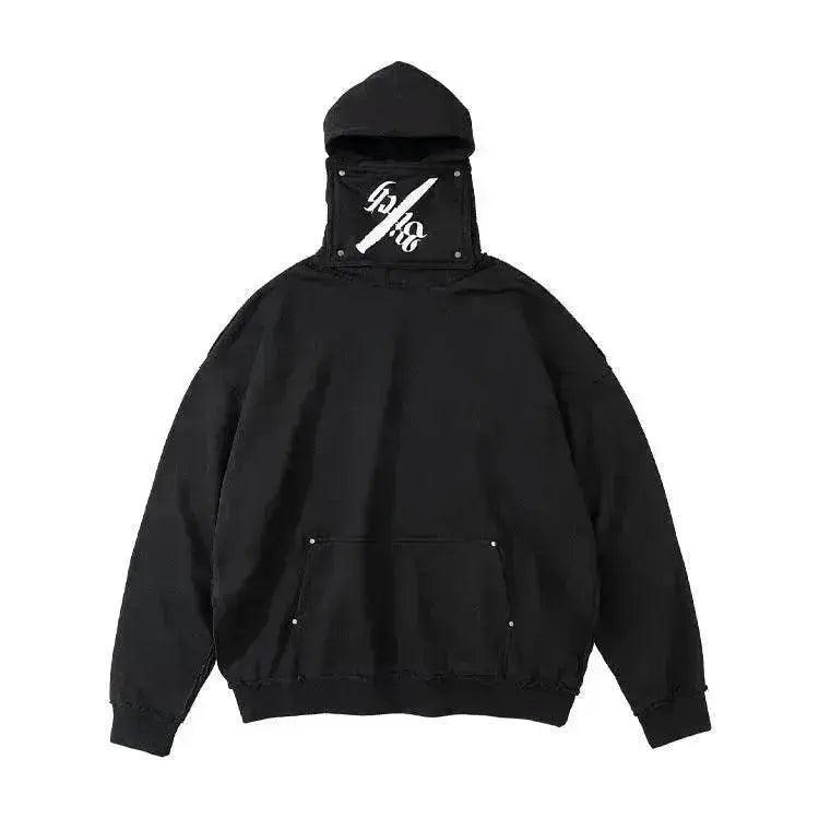 Pull pour hommes créatif à col haut amovible avec capuche et coupe ample - EX-STOCK Canada