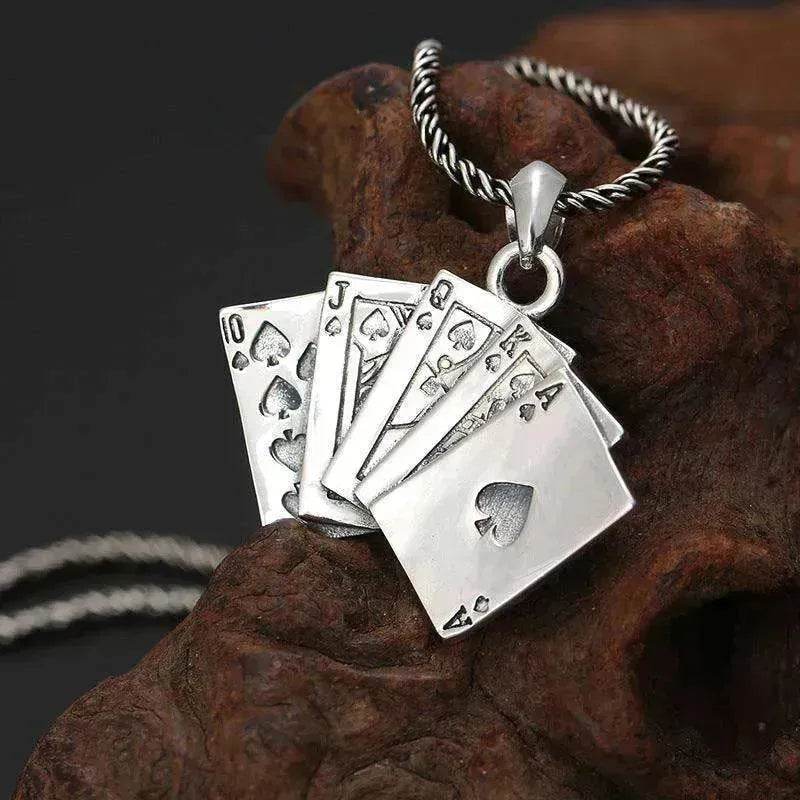 Creative Flush Poker S925 Sterling Silver Pendant - EX-STOCK Canada