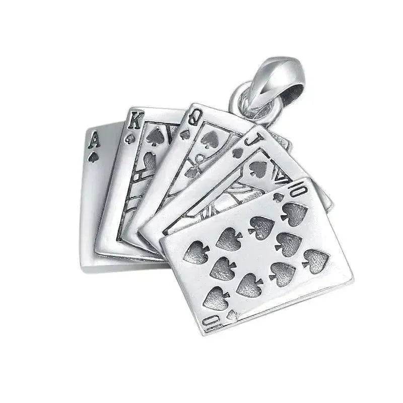 Creative Flush Poker S925 Sterling Silver Pendant - EX-STOCK Canada