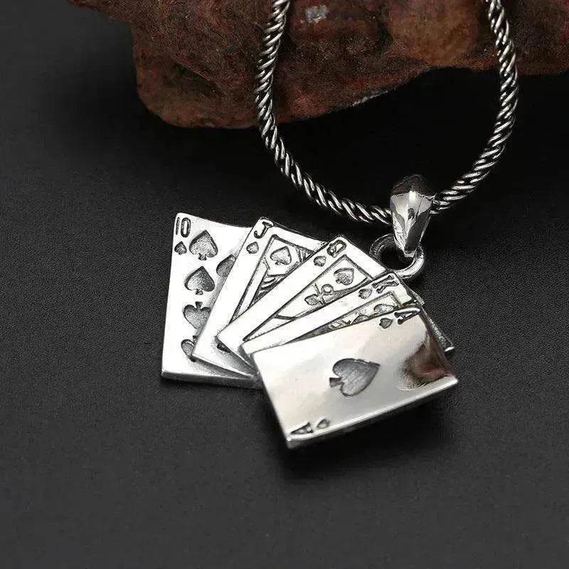 Creative Flush Poker S925 Sterling Silver Pendant - EX-STOCK Canada