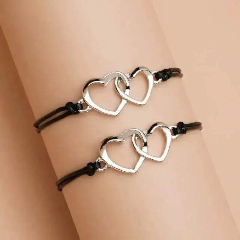 Bracelet Tressé en Cire avec Fil en Forme de Cœur Créatif - EX-STOCK Canada