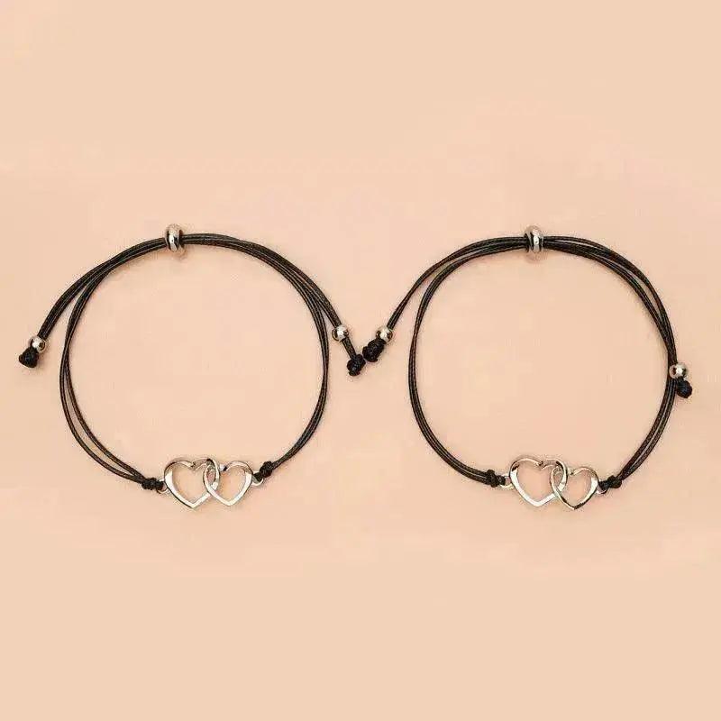 Bracelet Tressé en Cire avec Fil en Forme de Cœur Créatif - EX-STOCK Canada