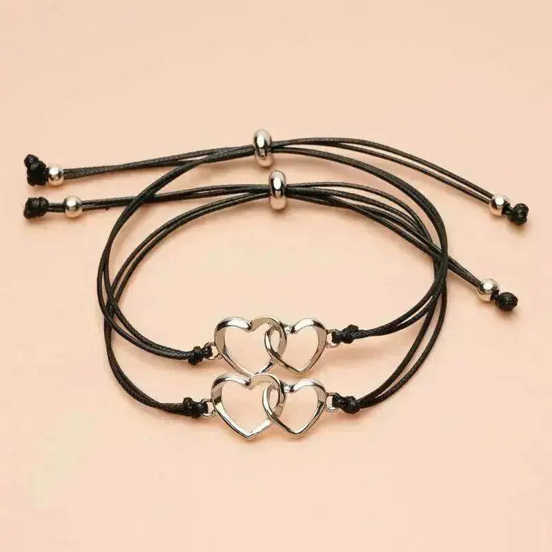 Bracelet Tressé en Cire avec Fil en Forme de Cœur Créatif - EX-STOCK Canada