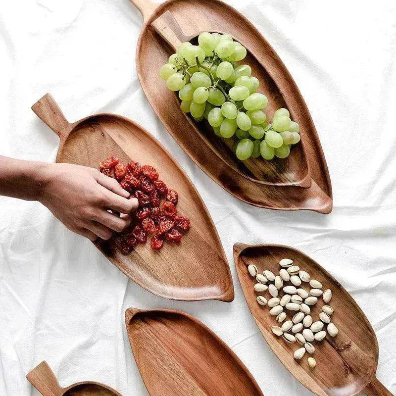 Creative Quality Acacia Wooden Leaf Design Food Tray - EX-STOCK Canada
