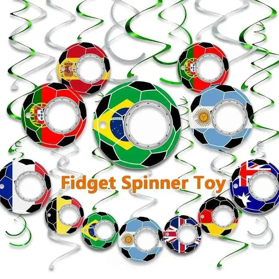Creative Soccer World Teams Fidget Spinner Anti-Anxiety Relieves Stress Toy Keychain - EX-STOCK Canada