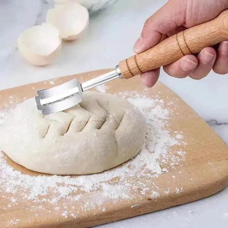 Creative Style Wooden Handle Arc Bread Stainless Steel Cutter Knife - EX-STOCK Canada