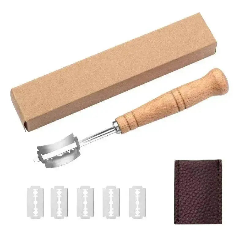 Creative Style Wooden Handle Arc Bread Stainless Steel Cutter Knife - EX-STOCK Canada