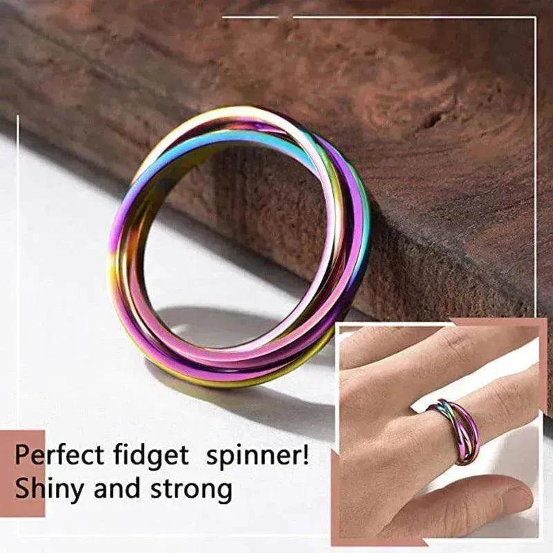 Creative Three-Rotating rings For Couple Personalized Anxiety Relief Rings - EX-STOCK Canada