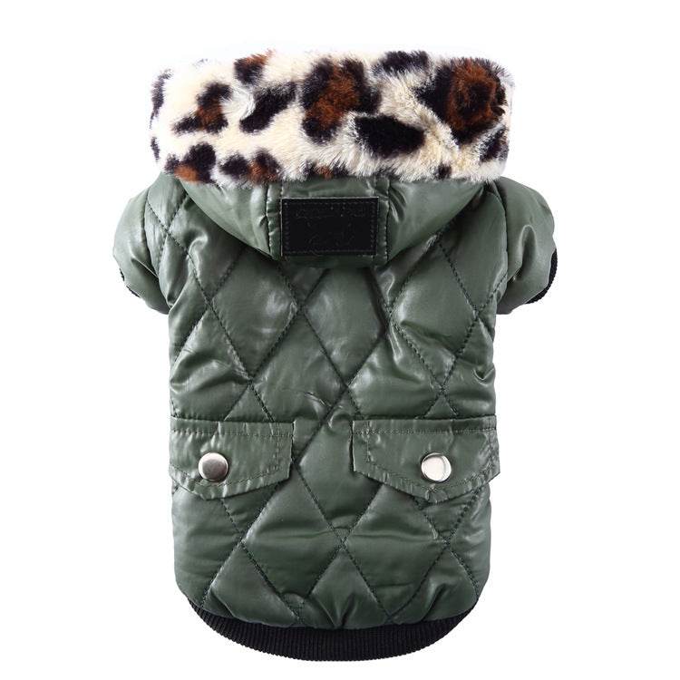 Cross-border pet supplies pet clothes dog clothes autumn and winter fur collar coat pet dog clothing EX-STOCK Canada