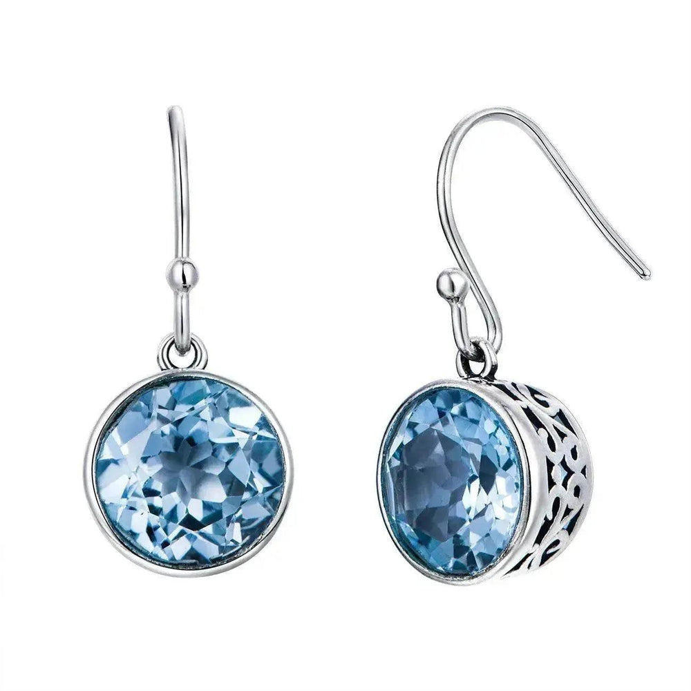 Boucles d'oreilles simples en cristal carré bleu océan - EX-STOCK Canada