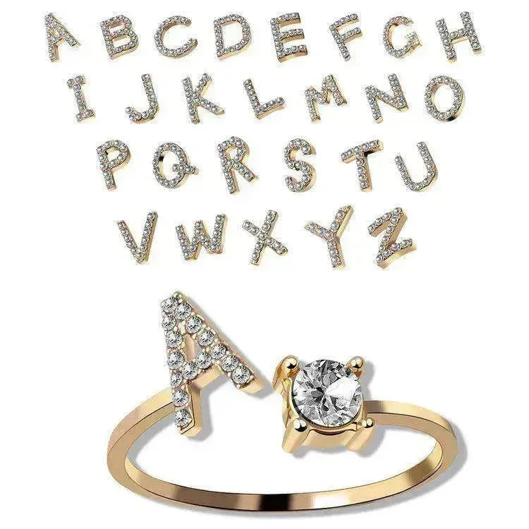 Bague personnalisable à 26 lettres : Bijou à la mode et élégant - EX-STOCK CANADA