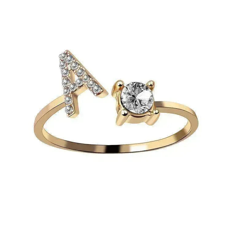Bague personnalisable à 26 lettres : Bijou à la mode et élégant - EX-STOCK CANADA