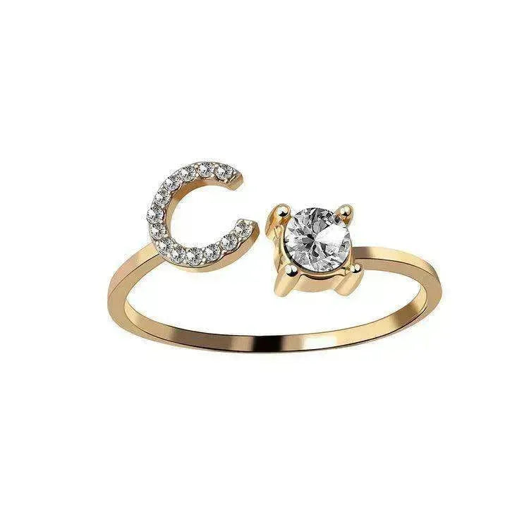Bague personnalisable à 26 lettres : Bijou à la mode et élégant - EX-STOCK CANADA