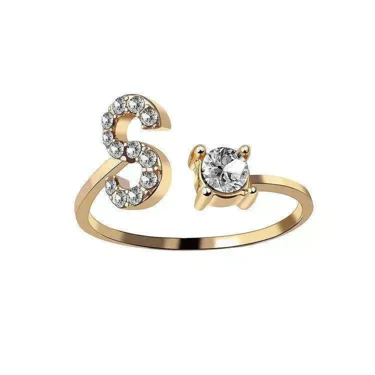 Bague personnalisable à 26 lettres : Bijou à la mode et élégant - EX-STOCK CANADA