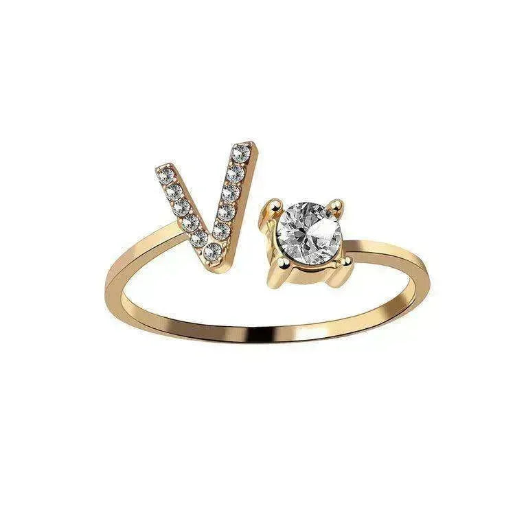 Bague personnalisable à 26 lettres : Bijou à la mode et élégant - EX-STOCK CANADA