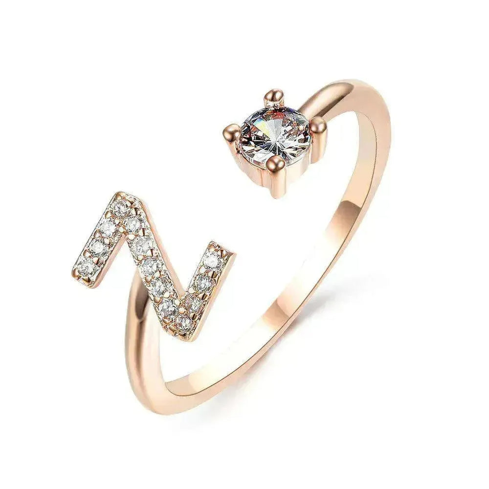Bague personnalisable à 26 lettres : Bijou à la mode et élégant - EX-STOCK CANADA