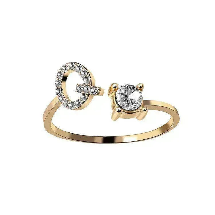 Bague personnalisable à 26 lettres : Bijou à la mode et élégant - EX-STOCK CANADA