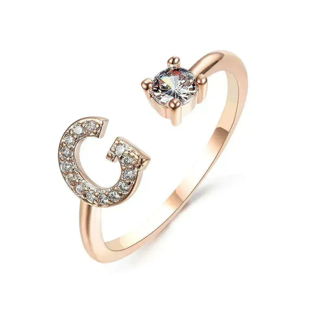 Bague personnalisable à 26 lettres : Bijou à la mode et élégant - EX-STOCK CANADA