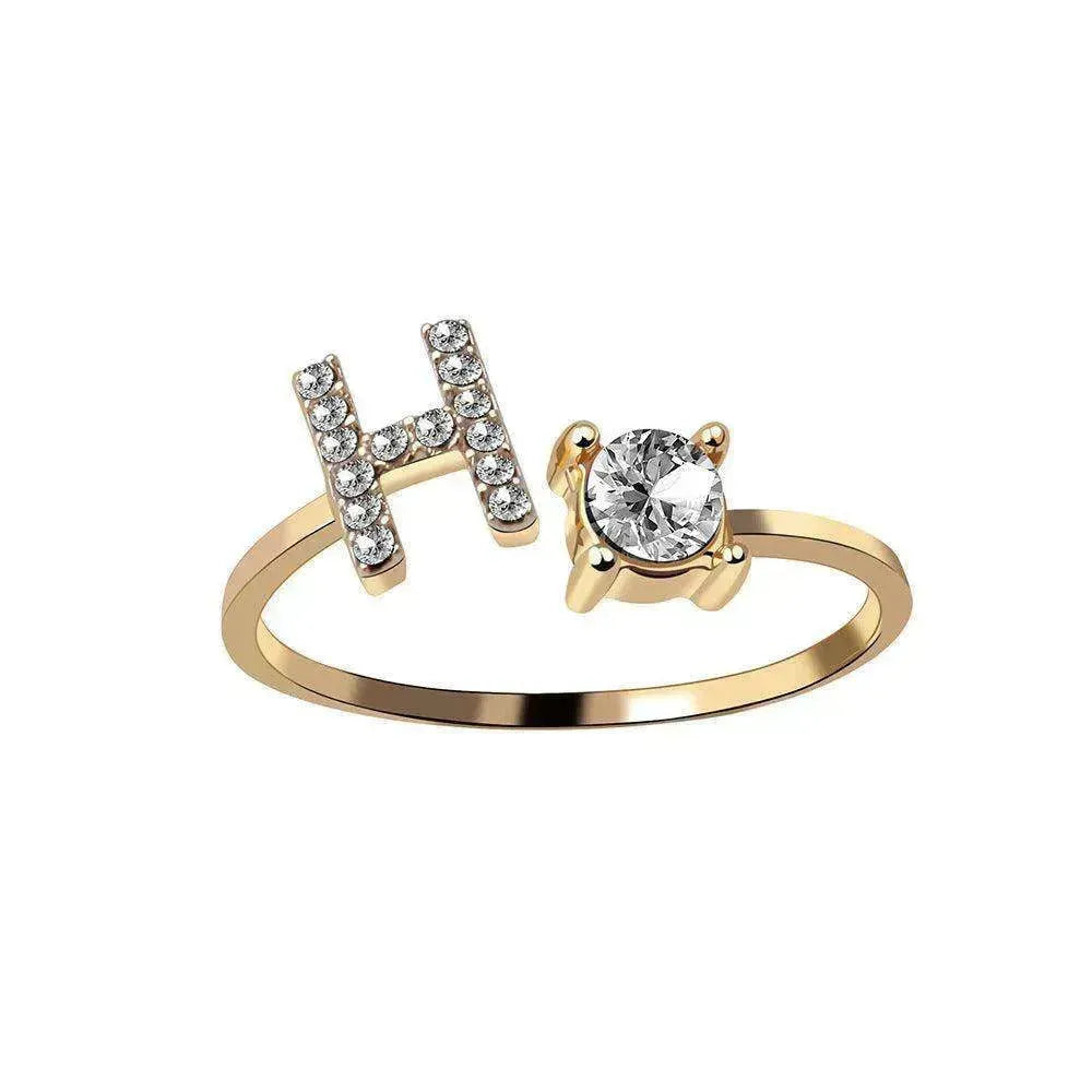 Bague personnalisable à 26 lettres : Bijou à la mode et élégant - EX-STOCK CANADA