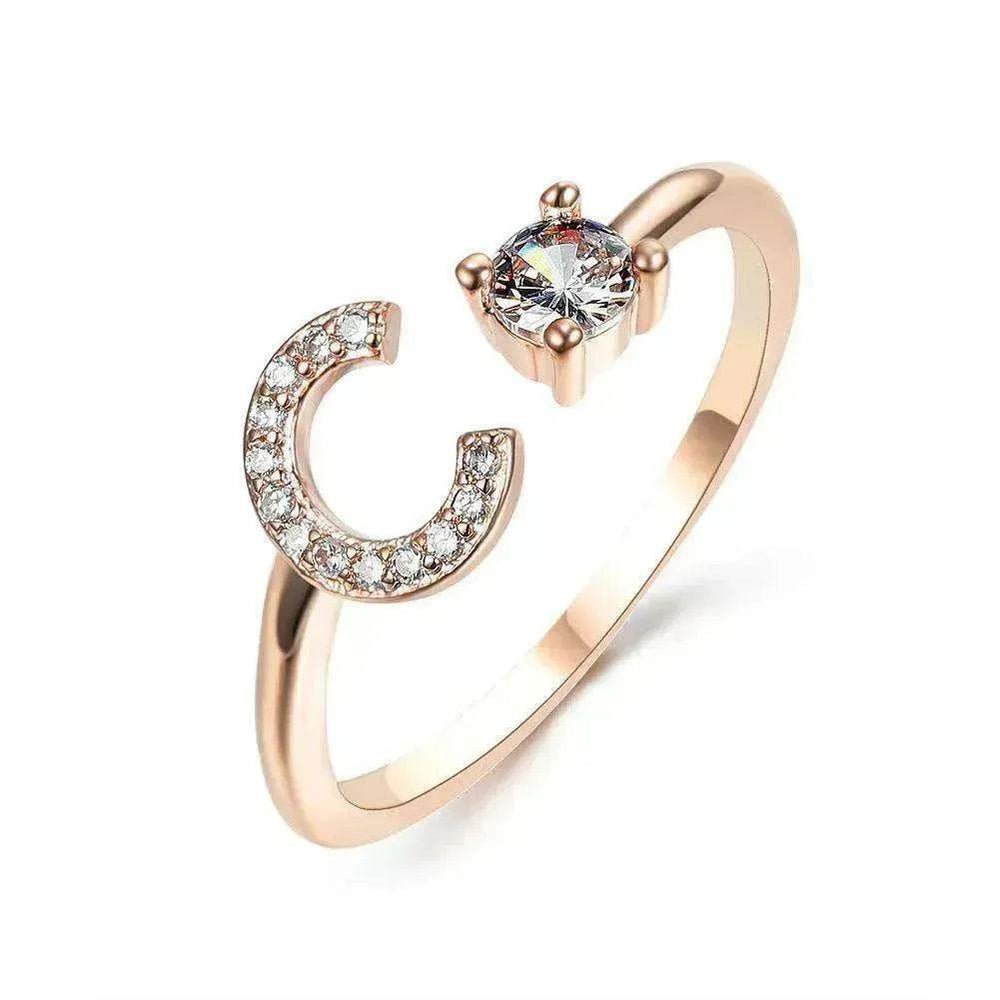 Customizable 26-Letter Ring: Fashionable & Elegant Jewelry - EX-STOCK Canada