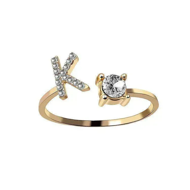 Bague personnalisable à 26 lettres : Bijou à la mode et élégant - EX-STOCK CANADA