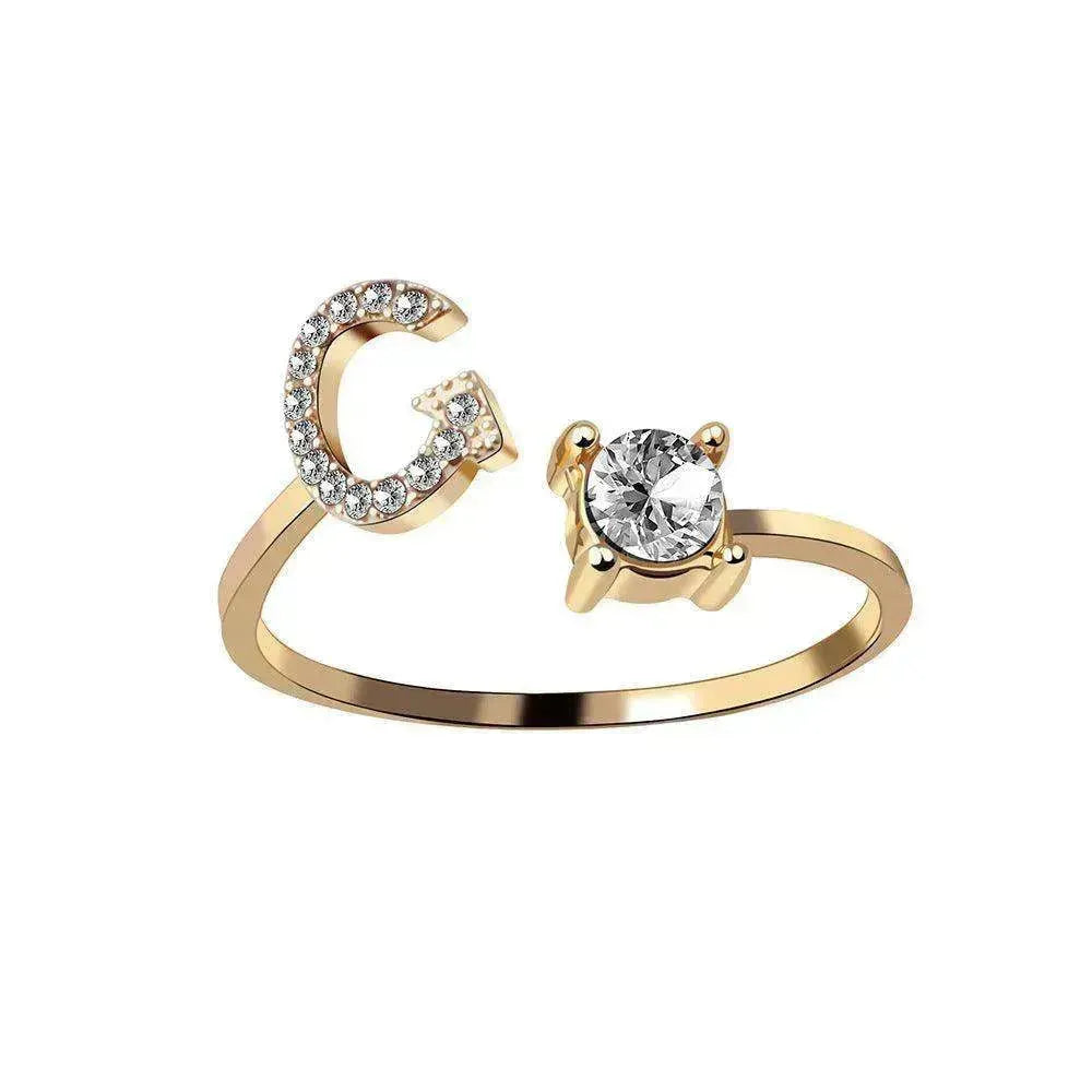 Bague personnalisable à 26 lettres : Bijou à la mode et élégant - EX-STOCK CANADA