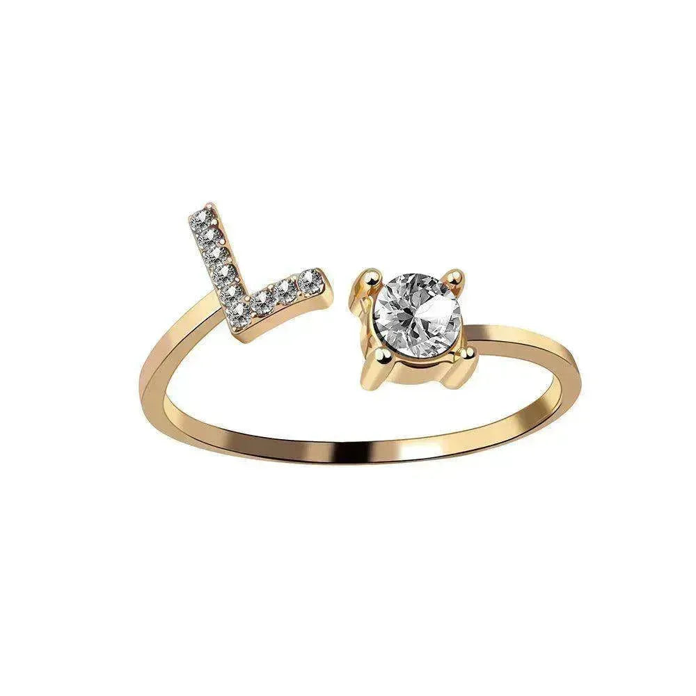 Bague personnalisable à 26 lettres : Bijou à la mode et élégant - EX-STOCK CANADA
