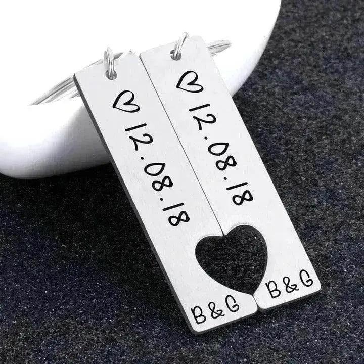 Porte-clés de couple personnalisable en électroplacage - EX-STOCK Canada