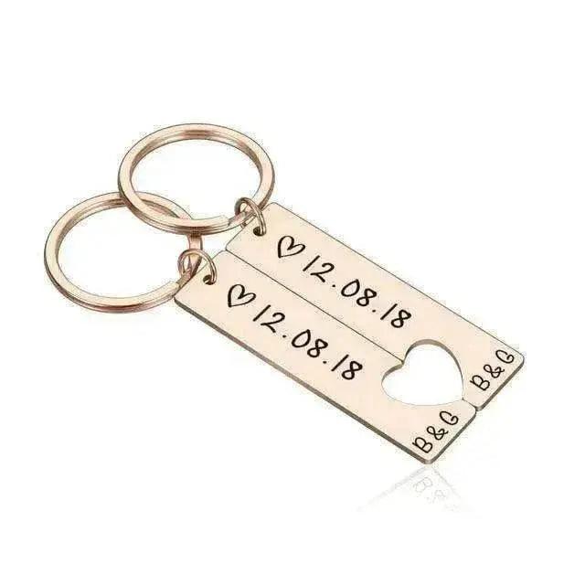 Porte-clés de couple personnalisable en électroplacage - EX-STOCK Canada