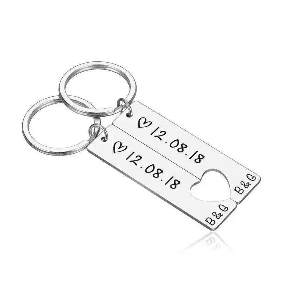 Porte-clés de couple personnalisable en électroplacage - EX-STOCK Canada