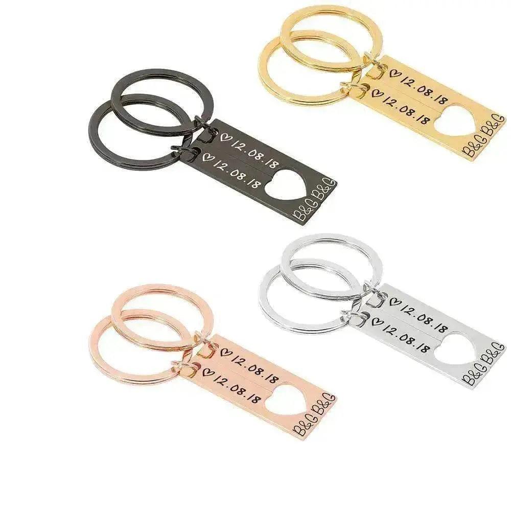 Porte-clés de couple personnalisable en électroplacage - EX-STOCK Canada