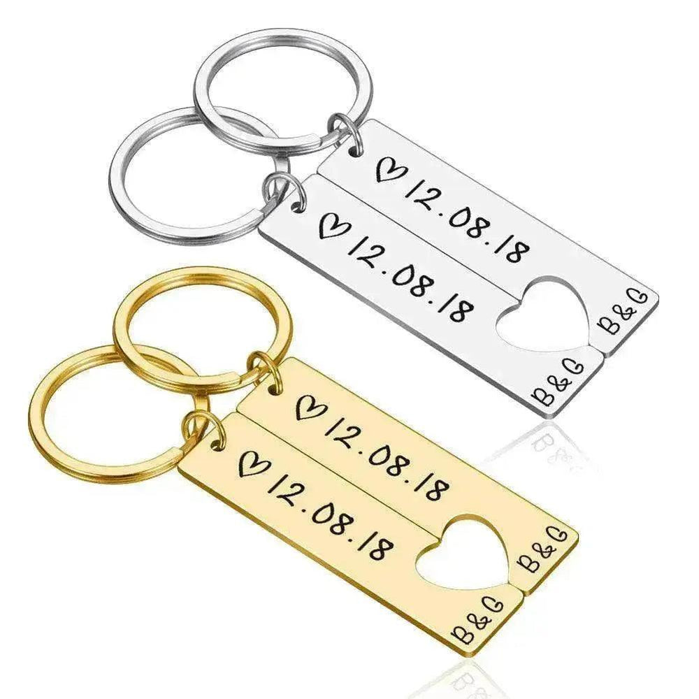 Porte-clés de couple personnalisable en électroplacage - EX-STOCK Canada