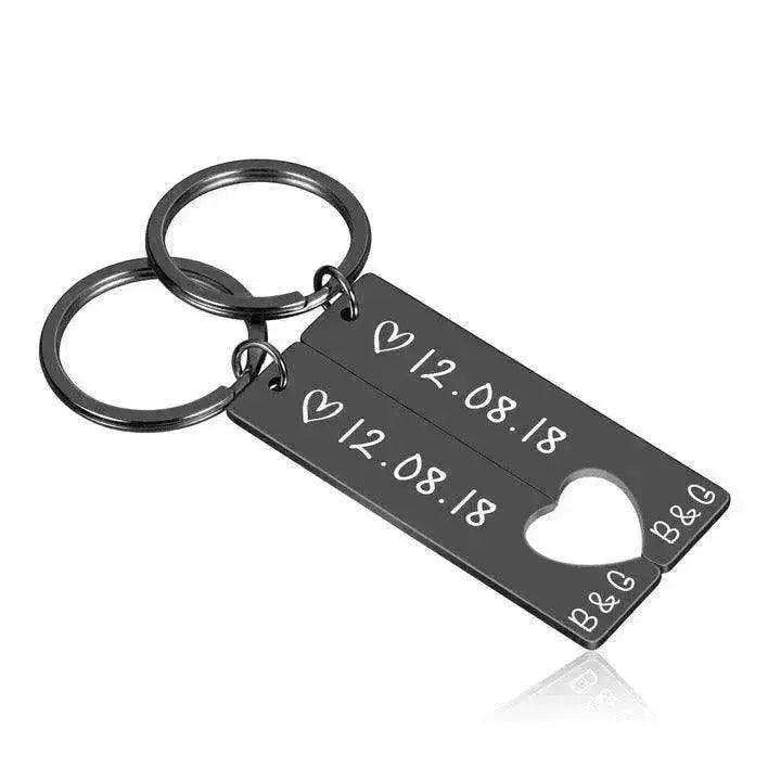 Porte-clés de couple personnalisable en électroplacage - EX-STOCK Canada