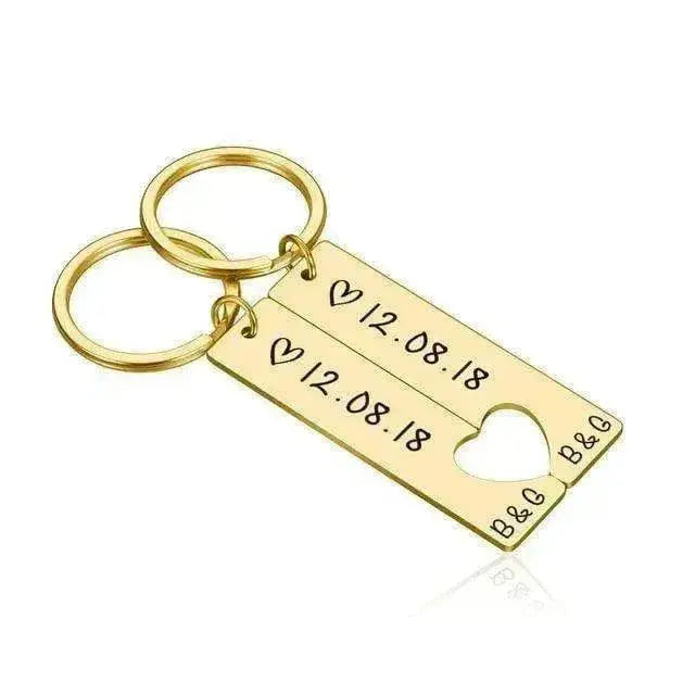 Customized Couples Electroplating Keychain - EX-STOCK Canada