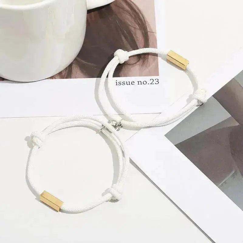 Bracelet personnalisé avec nom Bracelet Aimant Amour Éternel Acier Inoxydable Bracelet pour Couples - EX-STOCK Canada