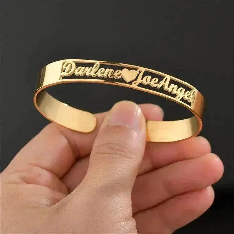 Bracelet Personnalisé avec Nom, Bracelets sur Mesure, Bijoux en Acier Inoxydable - EX-STOCK Canada