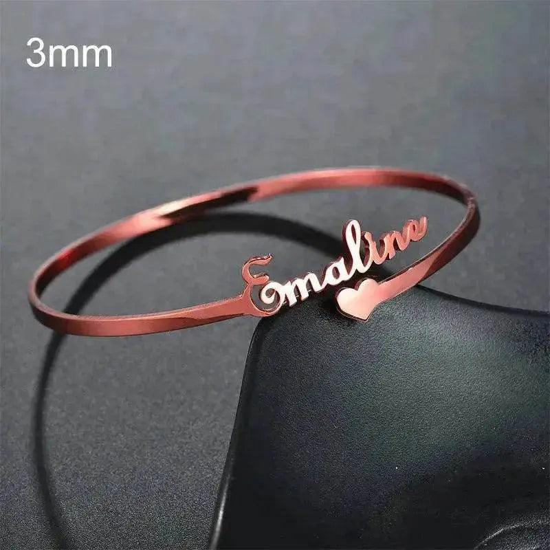 Bracelet Personnalisé avec Nom, Bracelets sur Mesure, Bijoux en Acier Inoxydable - EX-STOCK Canada