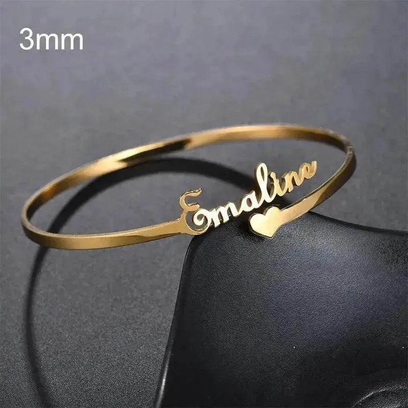 Bracelet Personnalisé avec Nom, Bracelets sur Mesure, Bijoux en Acier Inoxydable - EX-STOCK Canada