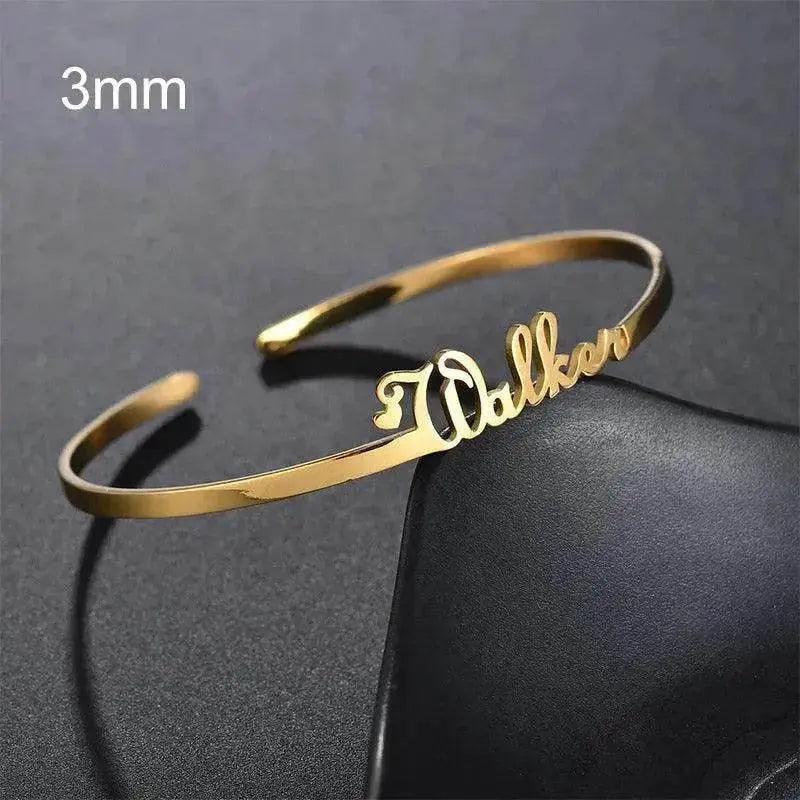 Bracelet Personnalisé avec Nom, Bracelets sur Mesure, Bijoux en Acier Inoxydable - EX-STOCK Canada