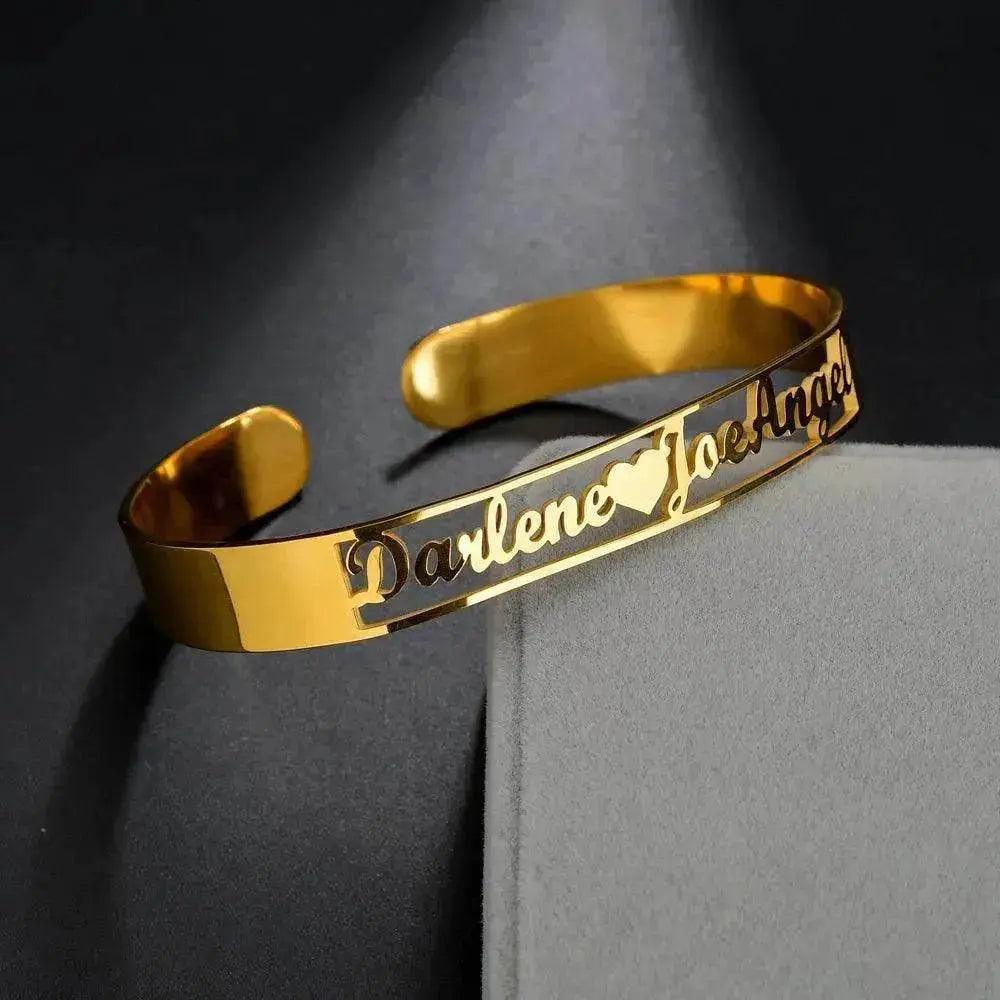 Bracelet Personnalisé avec Nom, Bracelets sur Mesure, Bijoux en Acier Inoxydable - EX-STOCK Canada