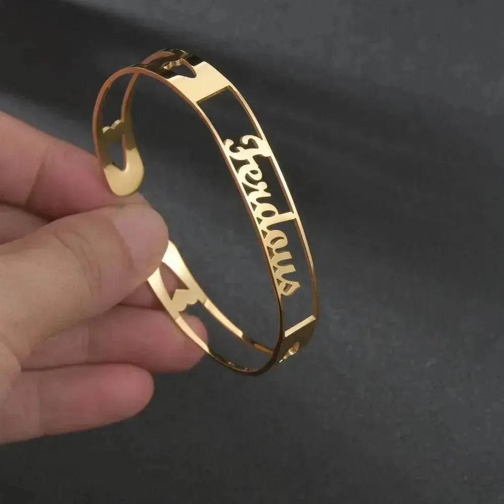 Bracelet Personnalisé avec Nom, Bracelets sur Mesure, Bijoux en Acier Inoxydable - EX-STOCK Canada