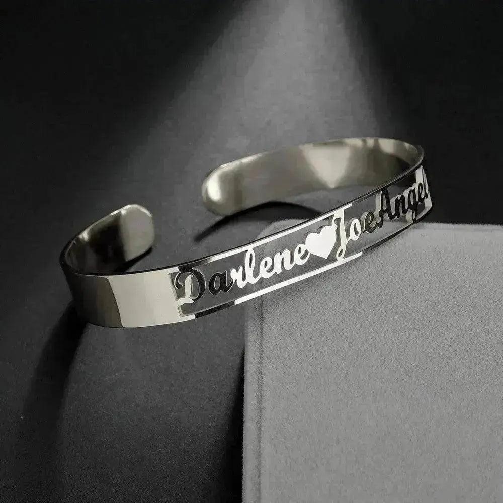 Bracelet Personnalisé avec Nom, Bracelets sur Mesure, Bijoux en Acier Inoxydable - EX-STOCK Canada