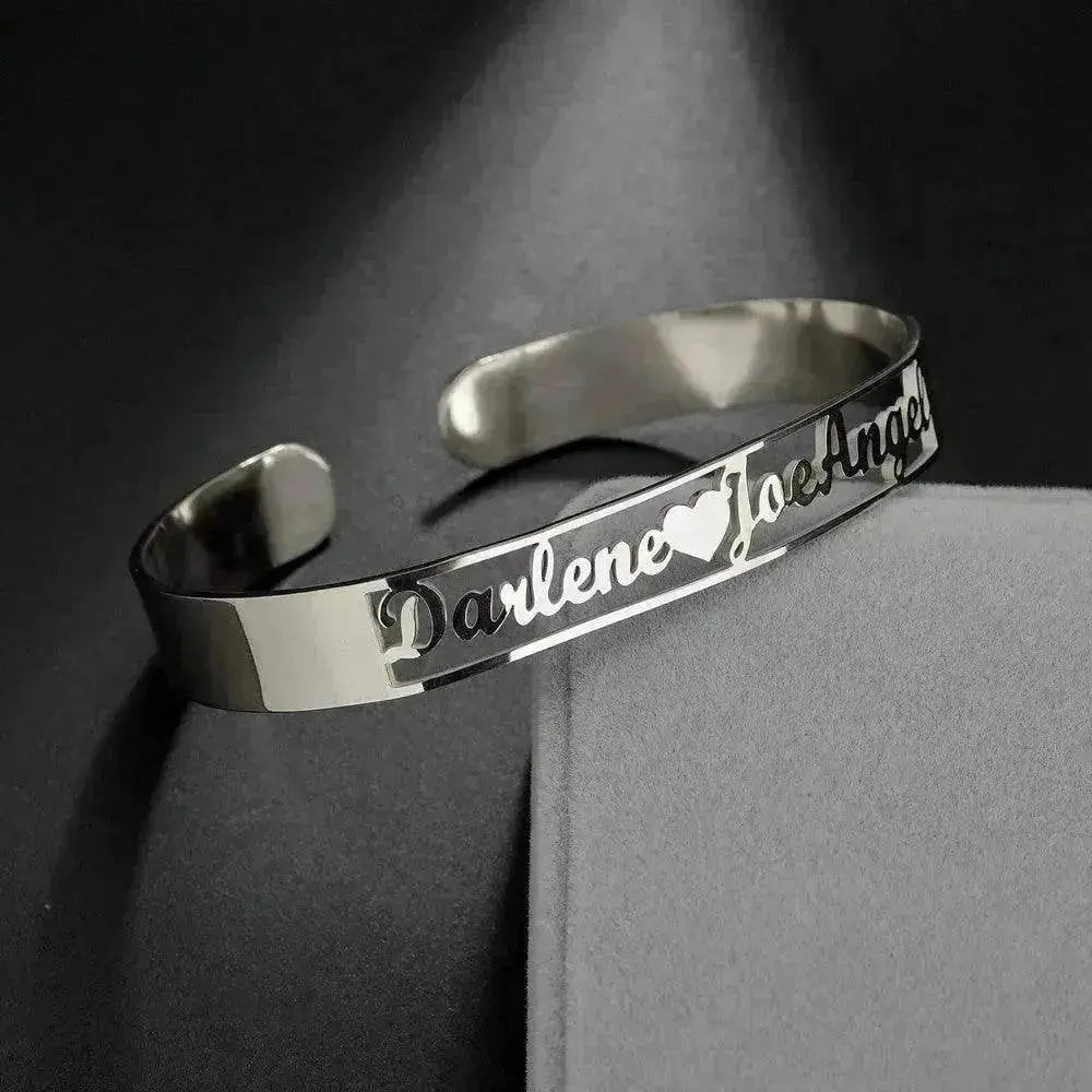 Customized Name Bracelet Personalized Custom Bangles Stainless Steel Jewelry - EX-STOCK Canada
